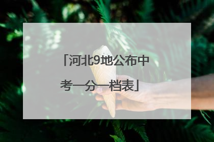 河北9地公布中考一分一档表